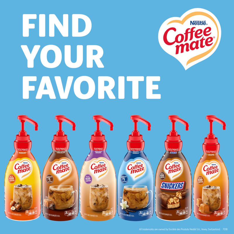 Nestle Coffee Mate Creamer, French Vanilla, Concentrated Liquid Pump Bottle, Non Dairy, No Refrigeration, 50.7 oz
