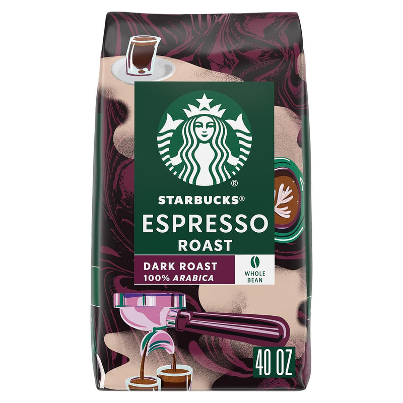 Starbucks Whole Bean Coffee, Dark Espresso Roast, 100% Arabica, 1 bag (40 oz)