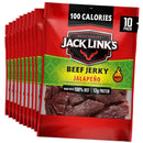 Jack Link's Beef Jerky, Jalapeno, 12g of Protein and 100 Calories, Made with 100% Beef, 1.25 Oz (10 Pack)