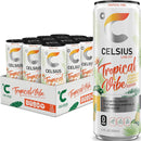 CELSIUS Sparkling Tropical Vibe, Functional Essential Energy Drink 12 Fl Oz (Pack of 12)