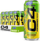 Cellucor C4 Performance Energy Drink ,JOLLY RANCHER Green Apple, Zero Sugar Carbonated Prework out Energy, 16 Fl Oz (12 Pack)