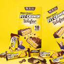 FITCRUNCH Wafer Protein Bars, 16g of Protein & 3g of Sugar (18 Bars, Chocolate Peanut Butter)