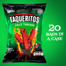 Taqueritos Rolled Tortilla Chips, Chile Toreado Flavor, 8 Ounce Bags (Pack of 20)