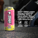 GHOST Energy Drink 12-Pack, Sour Pink Lemonade, 16oz Cans - 200mg of Natural Caffeine, L-Carnitine & Taurine