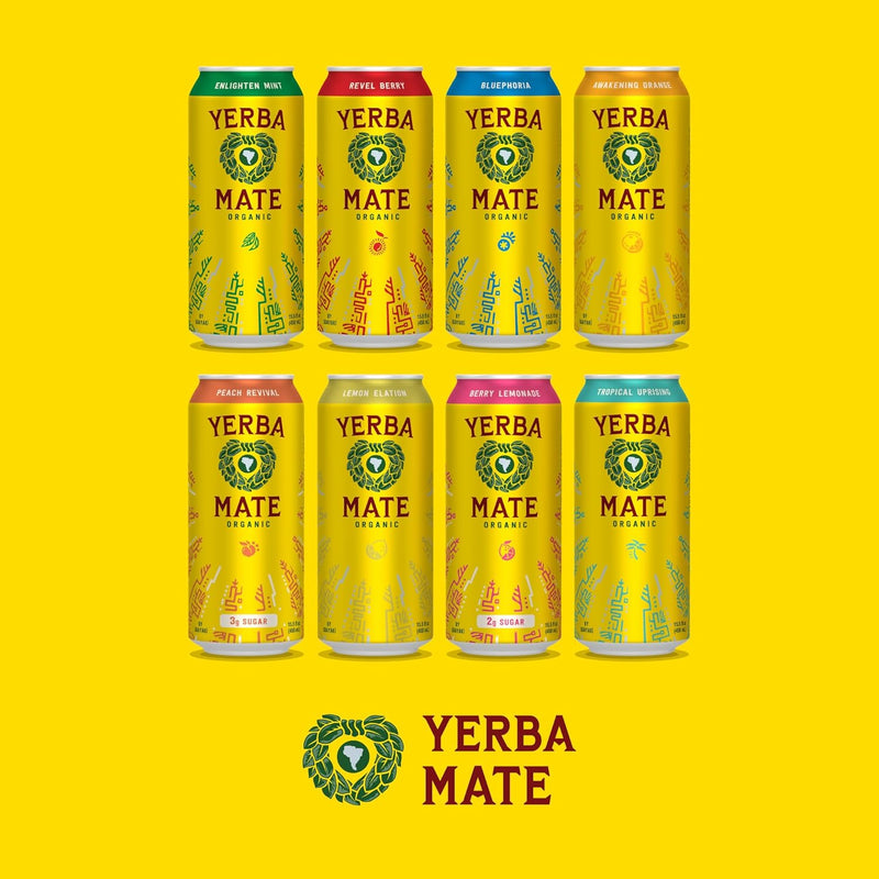 Guayakí Yerba Mate, Organic Energy Drink , Lemon Elation, 150mg Natural Plant Based Caffeine, 15.5 Oz (Pack of 12)