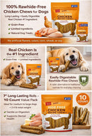 Rewardables Chicken Dog Chews, Rawhide-Free Dental Treats, 10pk 7" 2.4lb