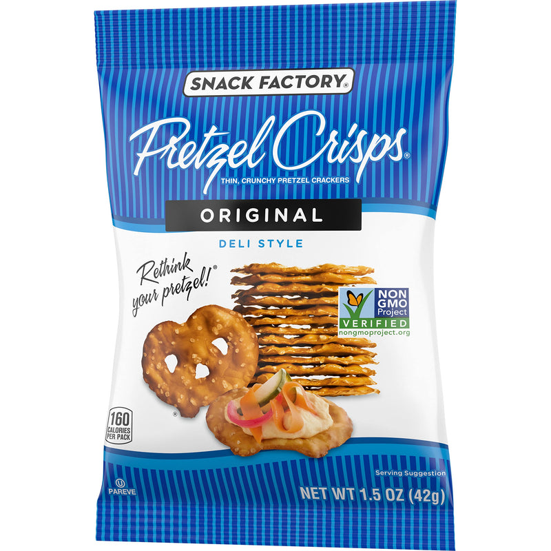 Snack Factory Pretzel Crisps Variety Pack, Individual 1.5 Ounce (Pack of 24)