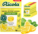Ricola Sugar Free Lemon Mint Herbal Throat Drops with Lemon Balm and Low Menthol for Everyday Voice Care - 180 Count
