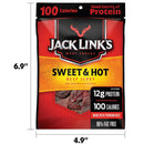 Jack Link's Meat Snacks Beef Jerky, Sweet and Hot, 1.25 Ounce (Pack of 10)
