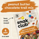 Snak Club Peanut Butter Chocolate Trail Mix with Peanuts, Peanut Butter M&M’S, Toffee Peanuts, and Pretzels, 6 oz Per Bag, 6 Resealable Bags