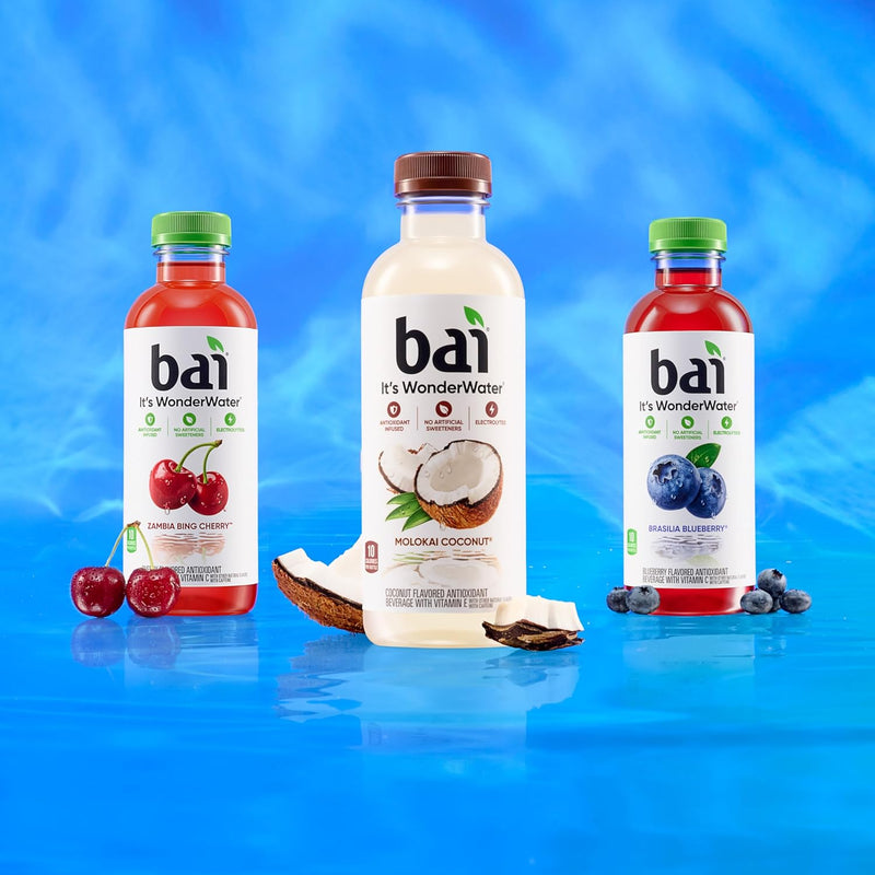 Bai Antioxidant Infused Water Beverage, Zambia Bing Cherry,No Artificial Sweeteners, 18 Fluid Ounce Bottle, 12 Pack