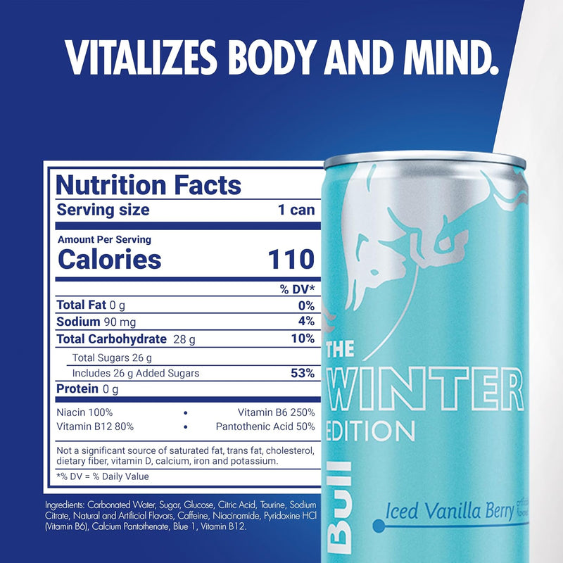 Red Bull Winter Edition Energy Drink, Iced Vanilla Berry, 8.4 fl.oz. can, 24 cans