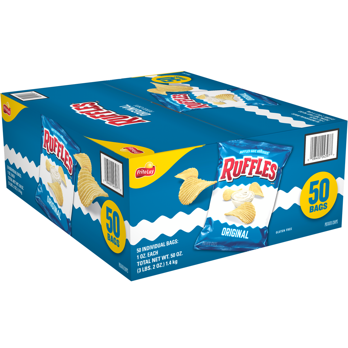 Fritos Ruffles Original Potato Chips 1 Ounce Bag,50 ct