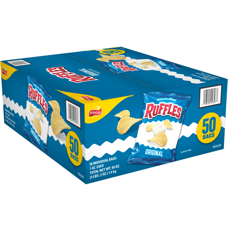 Ruffles Potato Chips, Original, 1 oz, 50 ct