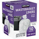 Kirkland Signature Wastebasket Liners, Clear, 10 Gallon, 500 ct