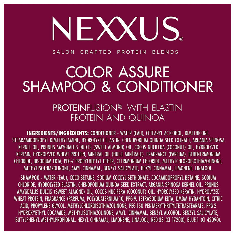 Nexxus Color Assure Shampoo and Conditioner for Color Treated Hair, 2 Count, 33.8 oz