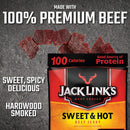 Jack Link's Meat Snacks Beef Jerky, Sweet and Hot, 1.25 Ounce (Pack of 10)