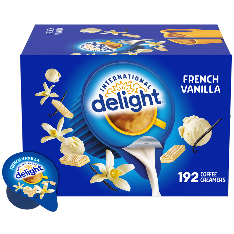 International Delight Liquid Coffee Creamer Singles, Non-Dairy, French Vanilla, 0.44 fl oz, 192 ct
