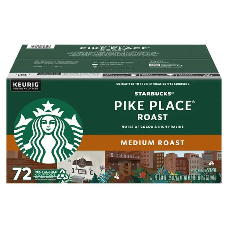 Starbucks Pike Place Roast K-Cups for Keurig - 72 Count