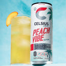 CELSIUS Functional Essential Energy Drink 12 Fl Oz Peach Vibe (Pack of 12)