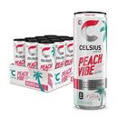 CELSIUS Functional Essential Energy Drink 12 Fl Oz Peach Vibe (Pack of 12)