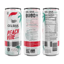 CELSIUS Functional Essential Energy Drink 12 Fl Oz Peach Vibe (Pack of 12)