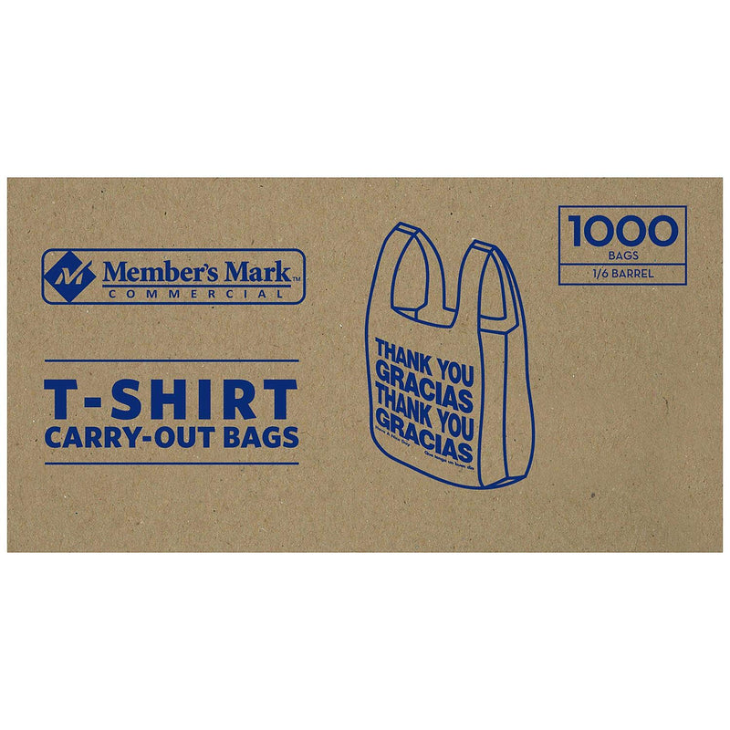 T-Shirt Carryout Bags- Thank You/Gracias - 1000 ct.