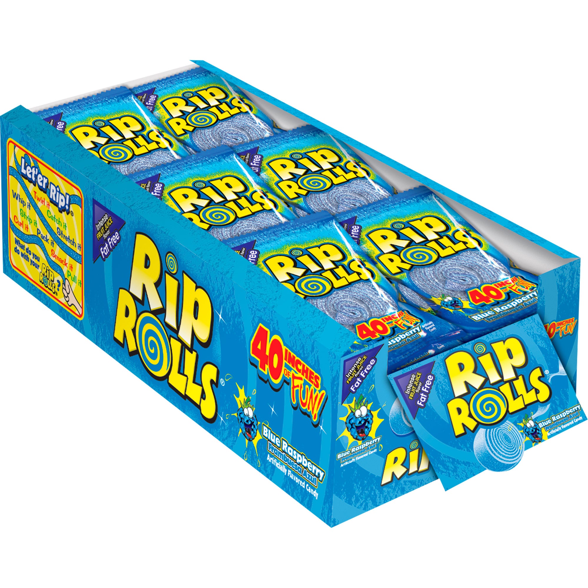 Rip Rolls Licorice, Blue Raspberry, 1.4 oz, 24-count
