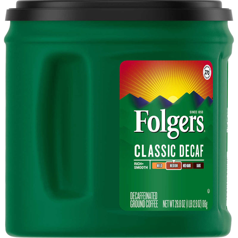 Folgers Ground Decaf Classic Medium Roast Coffee, 28.8 oz.