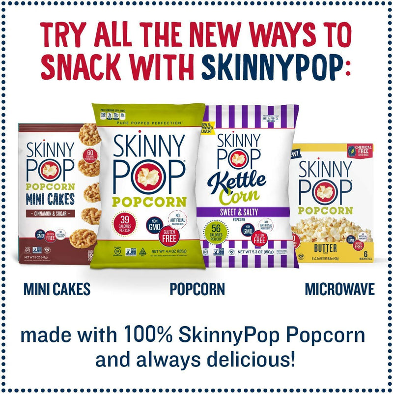 SkinnyPop Sea Salt Microwave Popcorn Bags, Healthy Snacks Microwavable Bags, 2.8 Oz, (Pack of 12), Skinny Pop, Healthy Popcorn, Gluten Free