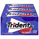 Trident Wild Blueberry Twist Sugar Free Gum, 12 Packs of 14 Pieces (168 Total Pieces)