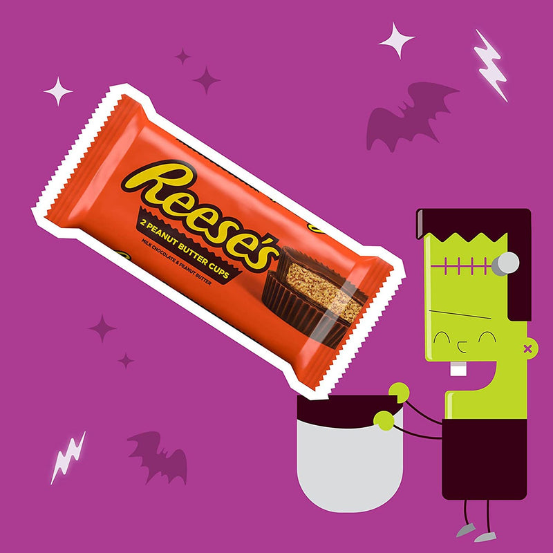 REESE'S Milk Chocolate Peanut Butter Cups Candy, Bulk, Halloween, 1.5 oz Packs (36 Count)