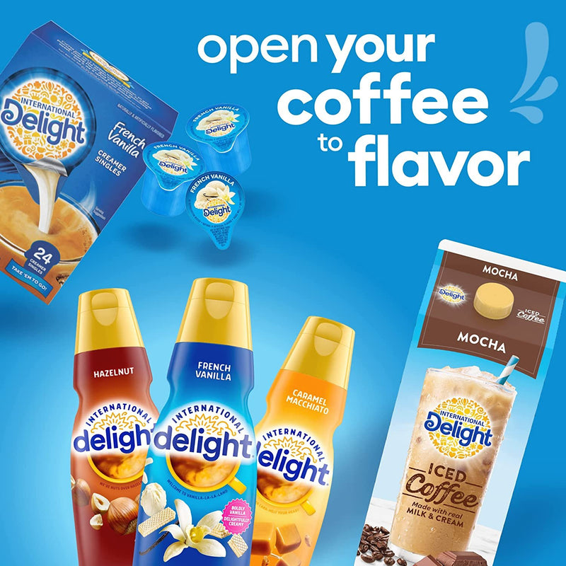 International Delight, French Vanilla, Single-Serve Coffee Creamers, 192 Count (Pack of 1), Shelf Stable Non-Dairy Flavored Coffee Creamer, Great for Home Use, Offices, Parties or Group Events