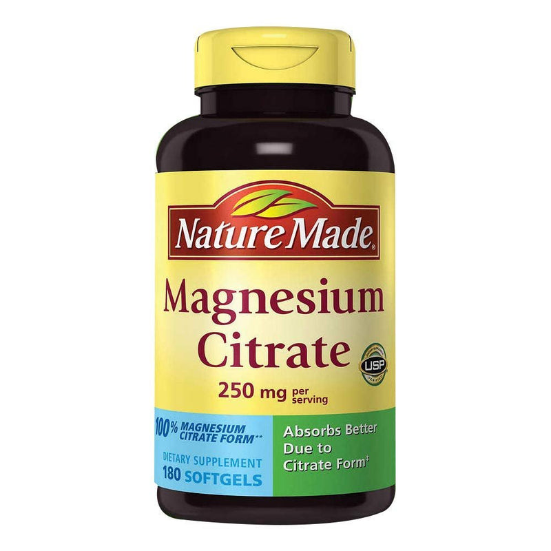 Nature Made Magnesium Citrate 250 mg Dietary Supplement 180 Count