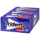 Trident Wild Blueberry Twist Sugar Free Gum, 12 Packs of 14 Pieces (168 Total Pieces)
