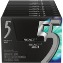 5 GUM React Mint Gum Sugar Free Chewing Gum Bulk, 15 Stick Box (10 Pack)