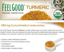 Feelgood Organic Superfoods Supports Healthy Inflammation Response Turmeric Powder 16 OZ(453g) Fortified with 95% Curcumin Complex