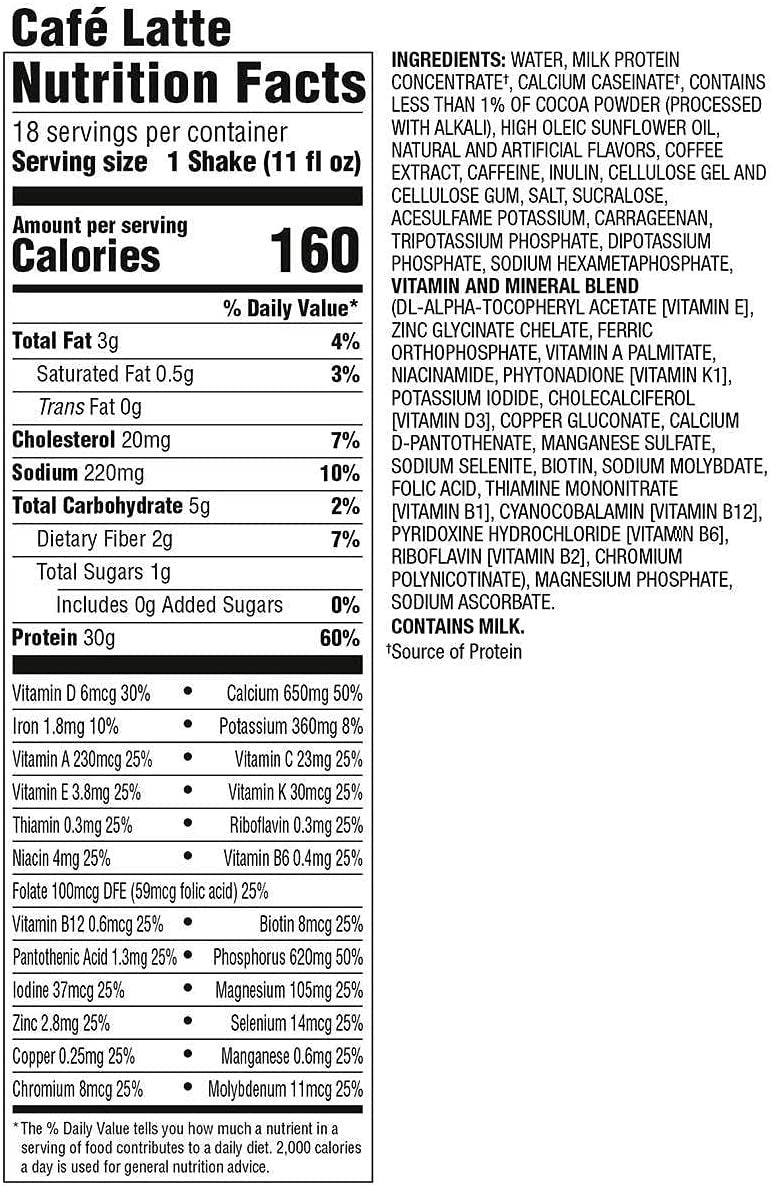 Premier Protein Shakes, Cafe Latte, 11 Fluid Ounce (Pack of 18)