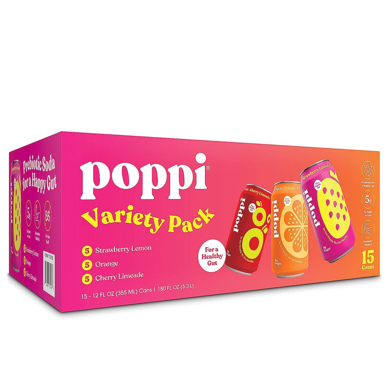 Poppi Variety Pack, 12 oz, 15-count