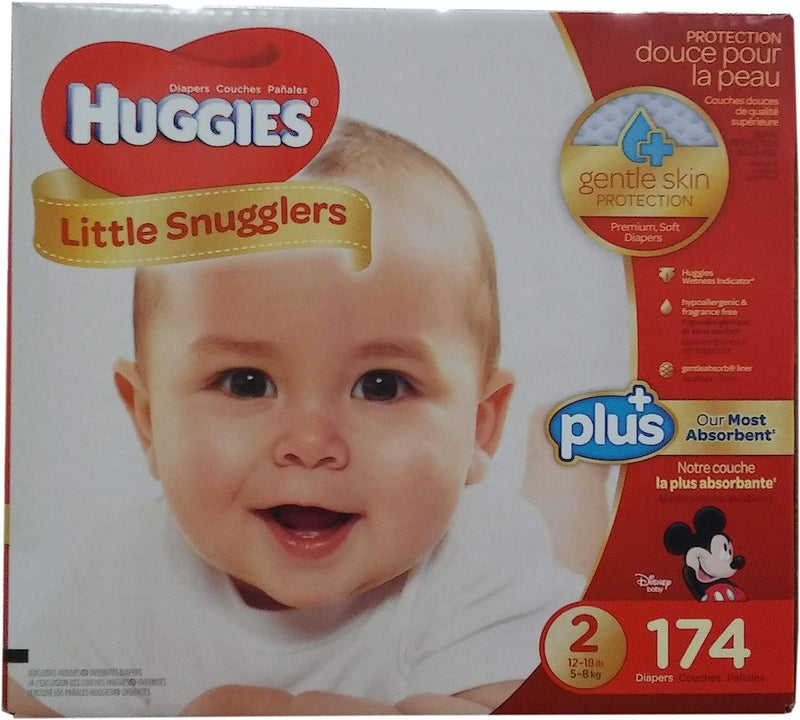 Huggies Little Snugglers Plus Diapers Size 2, 174 Count