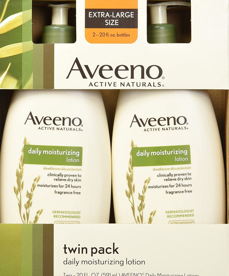 Aveeno Aveeno Active Naturals Daily Moisturizing Lotion, New 2 Pack Of 20 Fl Ounce Pump, 1 Fl Ounce