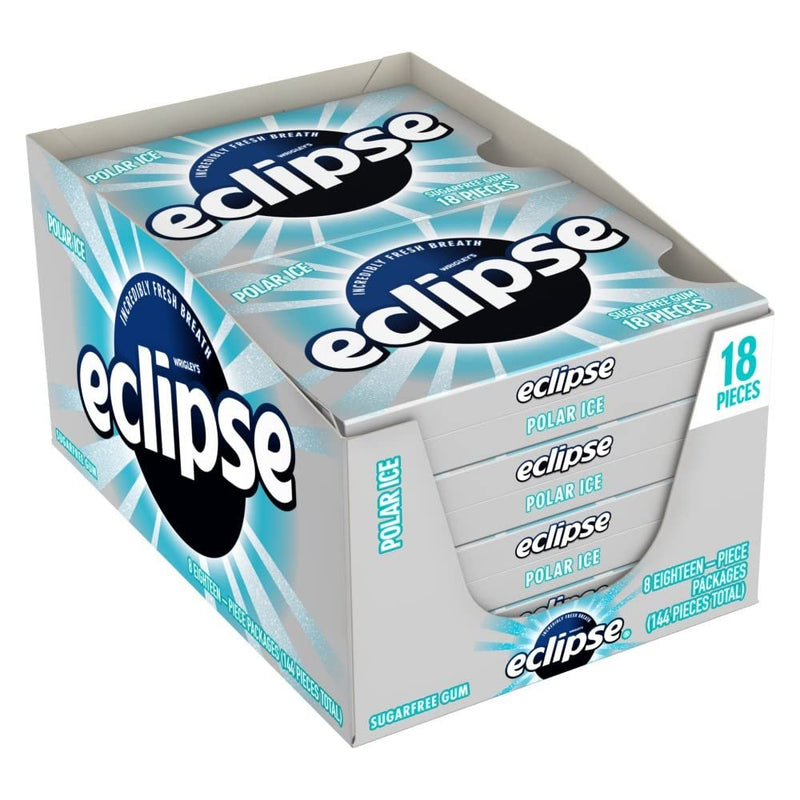 (8 Pack) ECLIPSE Polar Ice Sugar Free Chewing Gum Bulk Pack, 18 Piece