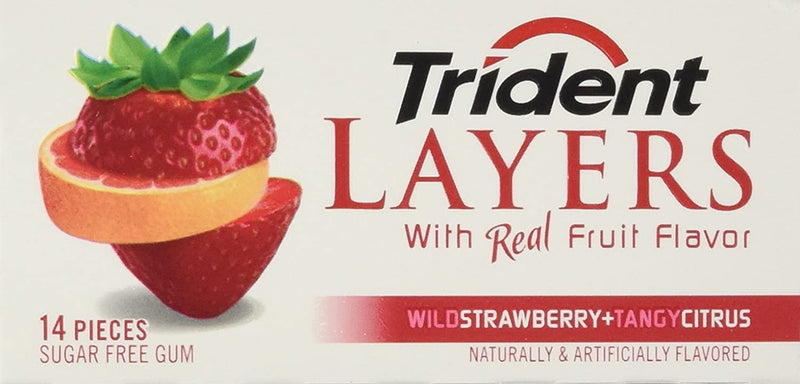 Trident Trident Layers Strawberry Tangy Citrus Gum (10Count), 1 lb