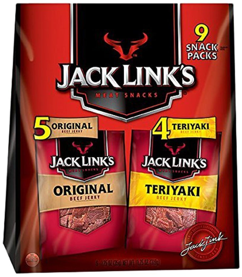 Jack Link’s Beef Jerky Variety Bag Original, Teriyaki 9ct 1.25oz Single-serve Bags