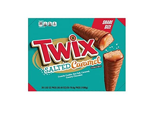 Mars Twix Salted Caramel Chocolate Cookie Bars, 2.8 Ounce Share Size Pack - 20 Count Display Box