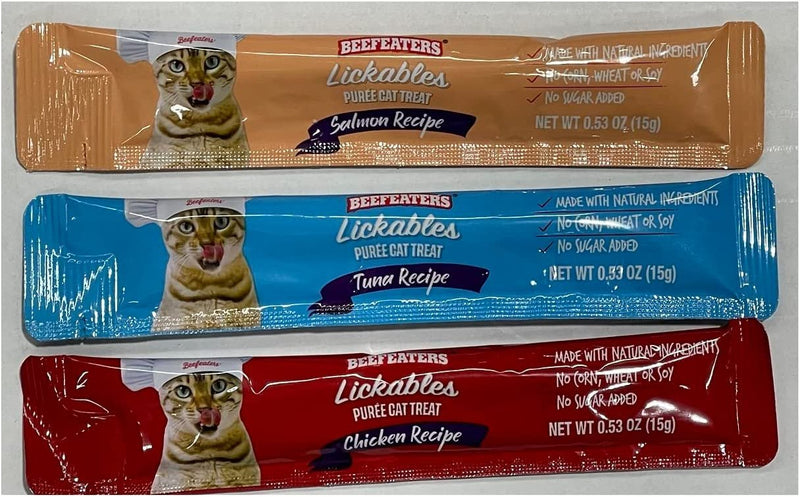 Lickables Puree Cat Treat Variety Pack Give As Treat Mix with Food use as a Topper (48 Count) 25.4 OZ