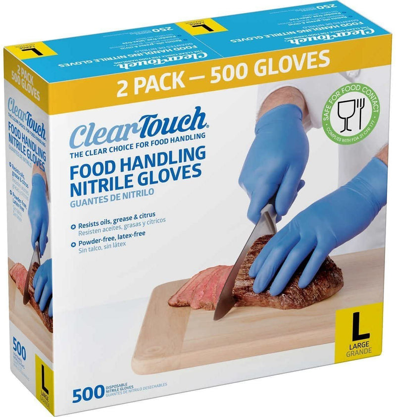 Food Handling Nitrite Gloves FDA Food Handling Compatible,Powder Free,Latex Free,Resists Oil,Grease & Citrus-Suitable for Cleaning,Dog cleaning Needs,Visible Blue-Fitted Various Size