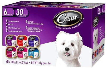 Cesar Canine Cuisine In Meaty Juices Variety Pack 30 Count 6.61 Lbs