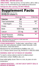 Zena Liquid Collagen + Biotin, 2500mg of Bioactive Collagen Peptides and 5000mcg Biotin, Verisol Formula, Hair, Skin, Nail and Joint Support, Grass-Fed, Non-GMO, Mixed Berry Flavor, 90 Servings