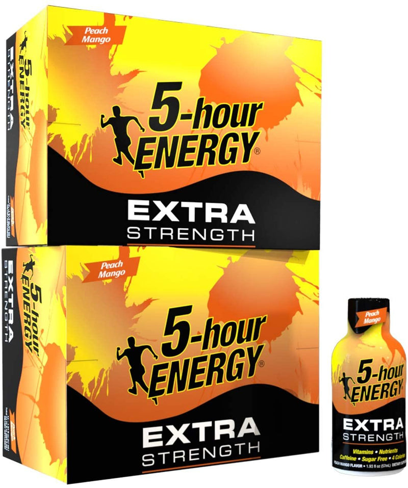 5-hour Energy Shot, Extra Strength Peach Mango, 1.93 Ounce, 24 Count